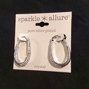 Crystal oval hoop earrings